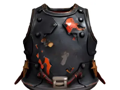BattleScarred Fantasy Chest Armor Low-poly 3D model