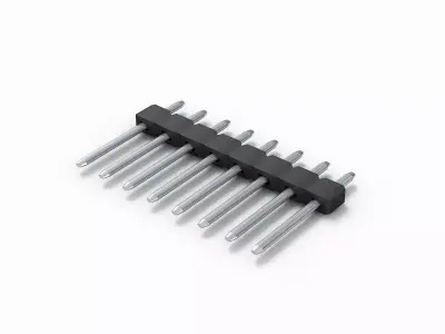 Straight Male Header 3D model