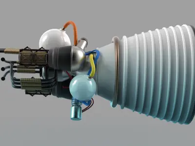 Rocket Engine 3D model 6