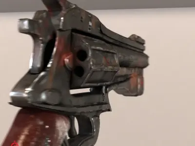 M1-Revolver revolver from game fallout Low-poly 3D model