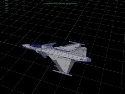 JAS-39 Gripen Low-poly 3D model