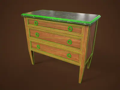 Vintage dresser Low-poly 3D model