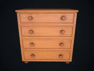 Classic chest of drawers Low-poly 3D model