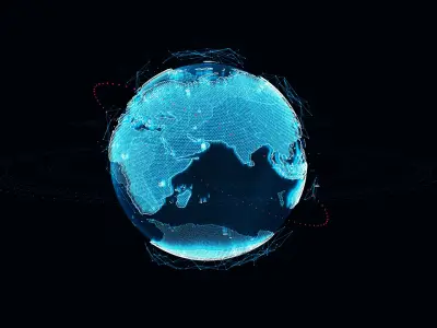 Animated Hologram Planet Earth v1 3D model