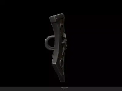 Stylized Beast Shield Game Ready - AI Low-poly 3D model