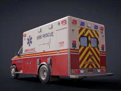 Ambulance 3D Model  Low-poly 3D model