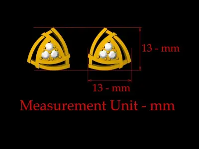 Diamond Top Earring - 0012 3D print model purchase