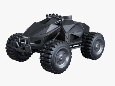 Sci-fi Car PBR Low-poly 3D model