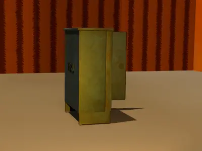 Industrial Utility Box Game Ready Low Poly 3D Model Low-poly 3D model