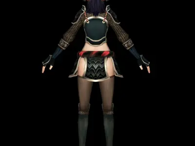 fantasy medieval women Low-poly 3D model