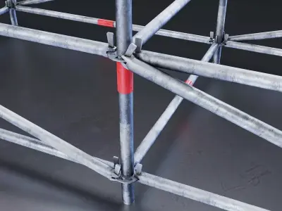 Metal Construction Barrier Low-poly 3D model