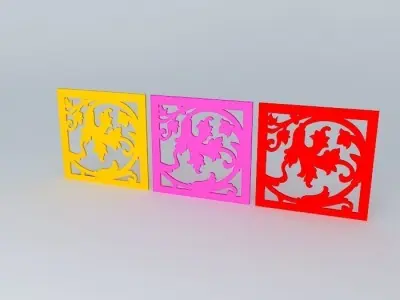 WOODEN FLORAL CUT OUT 1  Free 3D model