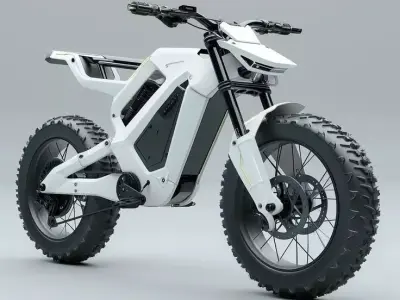 Futuristic Electric Motorcycle Concept Bike Tires Battery Low-poly 3D model