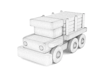 Wooden toy truck 33 3D model