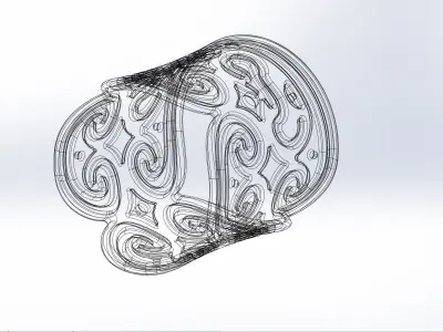 How To Train Your Dragon Patterned Wedding Bracelet 3D print model