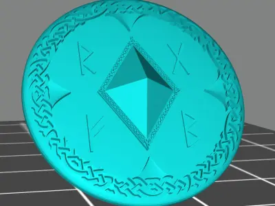 Wolf marine style viking storm shield with diamond 5 3D print model