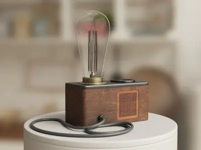 Radio Lamp Low-poly 3D model