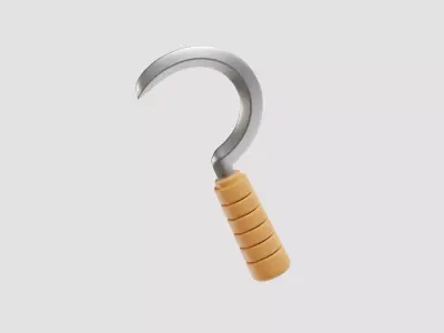Sickle 3d model Low-poly 3D model
