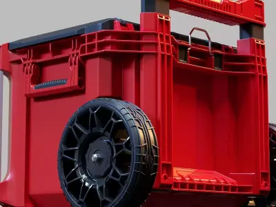 Milwaukee Rolling Toolbox Low-poly 3D model