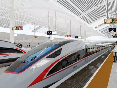 High-Speed Railway Station 3D model