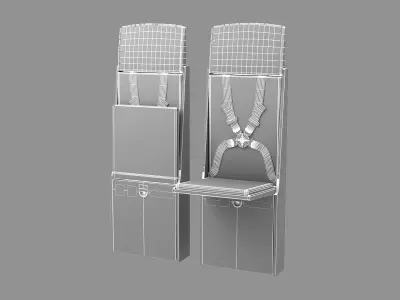 flight attendant chair 3D model