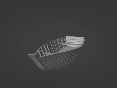 Simple Boat Low-poly 3D model