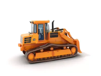 Bright Yellow Bulldozer model pack Low-poly 3D model