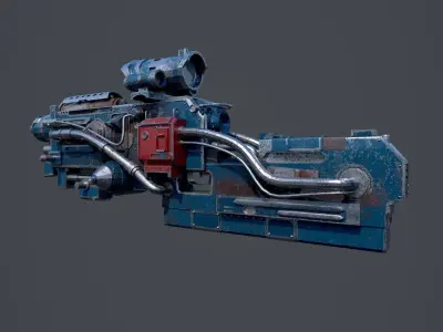 Rusted gun asset  3D model  3D model