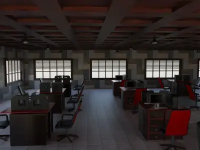 Office Interior Low-poly 3D model purchase
