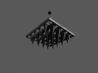 SpikedWall Low-poly 3D model