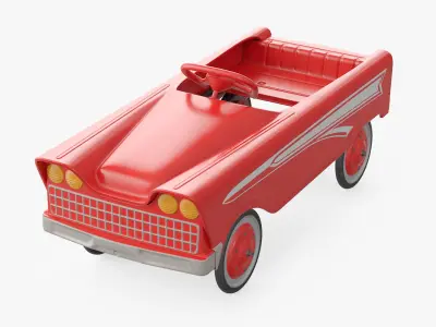 Old Retro Murray Pedal Car Red 3D model