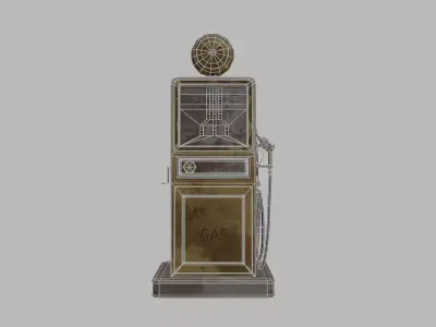 Old Rusty Gas Station Pump Low-poly 3D model