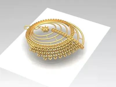 simple round  pendant  3D print model