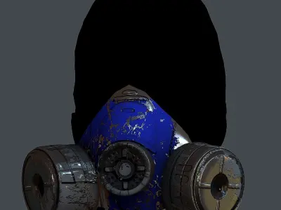 Gas mask helmet 3d model scifi Low-poly  Low-poly 3D model 50