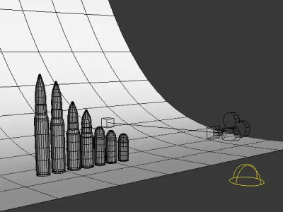 Bullets group of 3D model