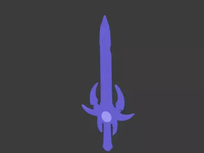 Stylized Blue Energy Sword Low Poly Game Asset Low-poly 3D model