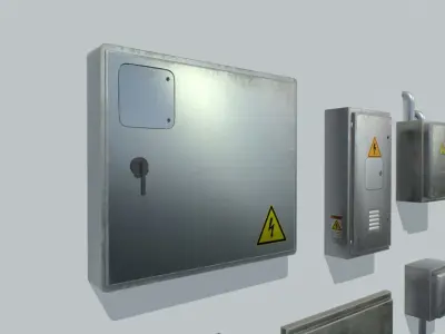 Electrical Box Pack 2 Low-poly 3D model