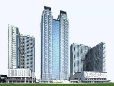 Hotel Building 3D model 37