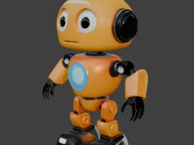 Human Robot 3D Model Sci-Fi Android Character Low-poly 3D model