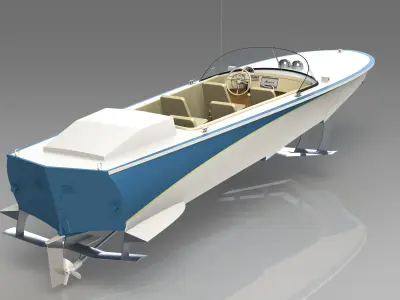 Volga Boat 3D model