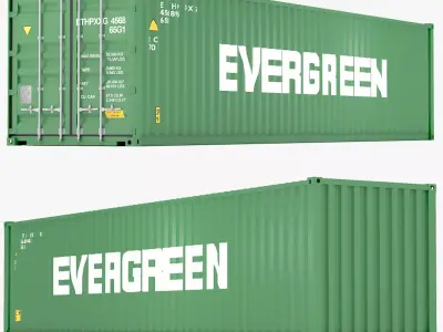 Evergreen Shipping Container 3D model
