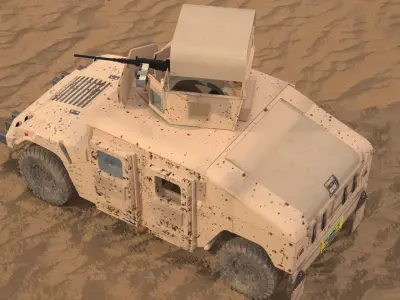 Armored Humvee with chicken basket Low-poly 3D model