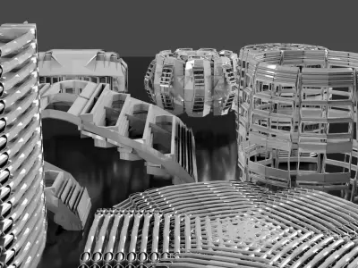 Futuristic Hard Surface Abstract Pieces 3D model