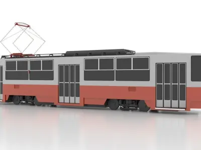 Tatra T5C5K Low Low-poly 3D model