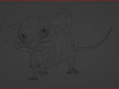 Rigged cartoon Baby Mouse Low-poly 3D model Low-poly 3D model