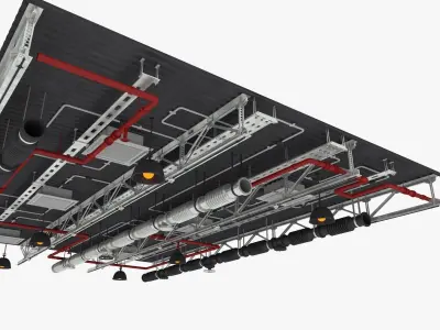 Ceiling Ventilation Pipes 4 3D model