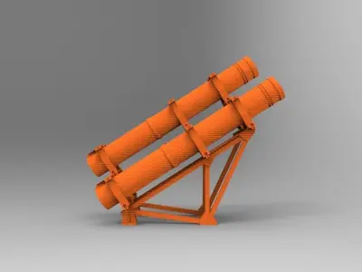 Navy Exocet Launcher 3 Tube  3D print model