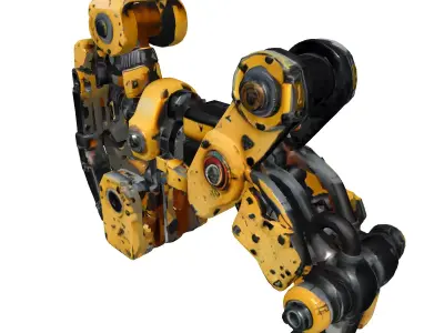 Industrial Robotic Claw Arm Low-poly 3D model