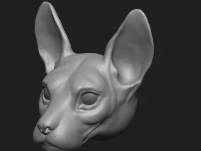 high poly cat head model  3D model