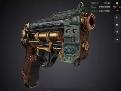 Steampunk Pistol 3D model purchase